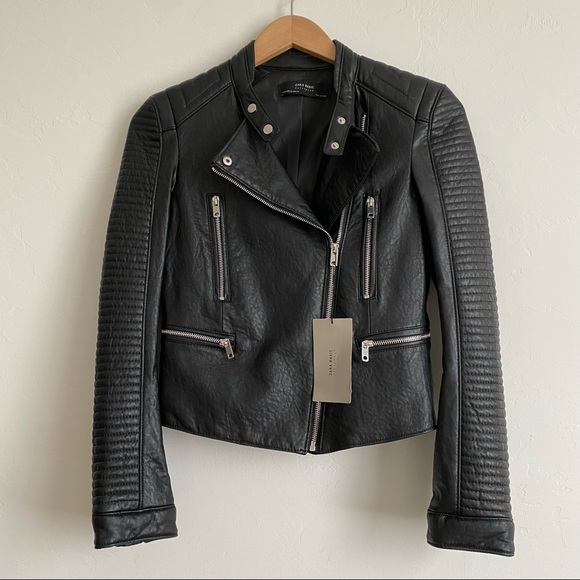 Zara Jackets & Blazers - Zara Faux Leather Moto Jacket